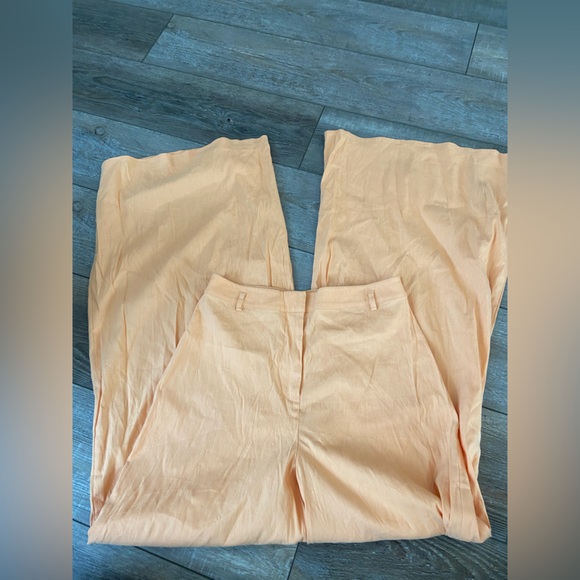 Revolve orange high waisted pants linen - Picture 2 of 3